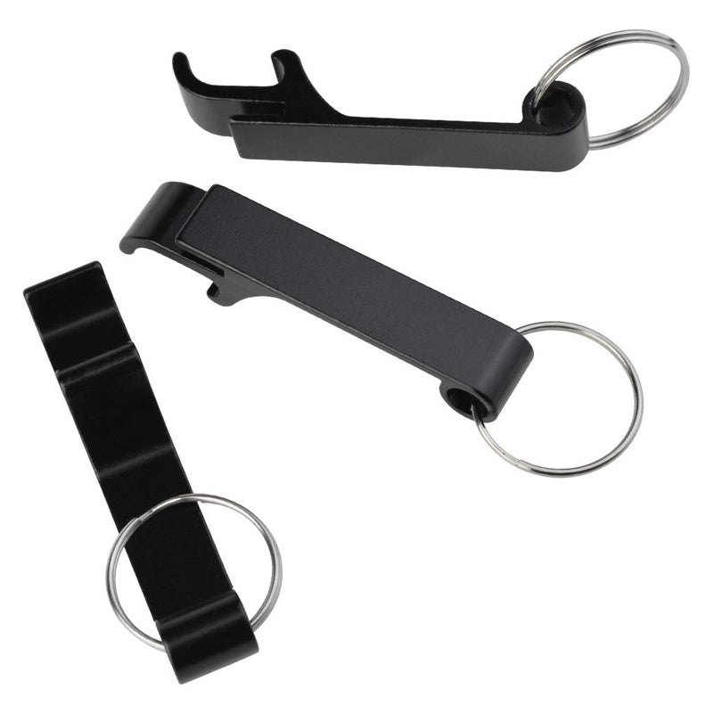 cnomg 16 pcs Metal Bottle Opener, Split Key Ring Chain Keychain Bulk Aluminum Pocket Claw Bar Soda Beverage Beer Bottle Opener (black) - Image 5